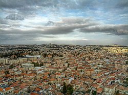 Jerusalem bird's eye view from west to north-east